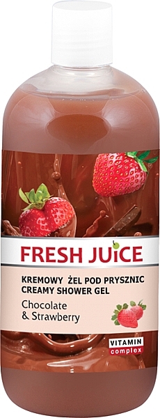 Shower Cream Gel "Chocolate & Strawberry" - Fresh Juice Love Attraction Chocolate & Strawberry — photo N3
