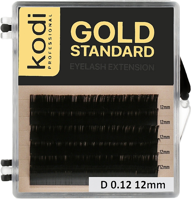 Gold Standard D 0.12 False Eyelashes (6 rows: 12 mm) - Kodi Professional — photo N1