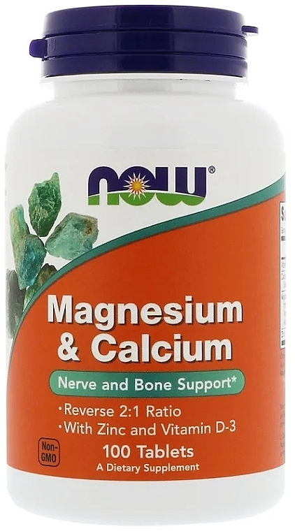 Dietary Supplement "Magnesium & Calcium" - Now Foods Magnesium & Calcium — photo N1