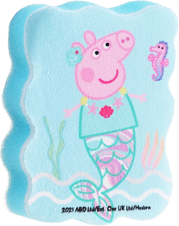 Kids Bath Sponge "Peppa Pig", Peppa-mermaid, light blue - Suavipiel Peppa Pig Bath Sponge — photo N4