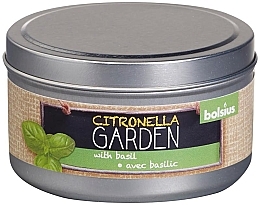 Fragrances, Perfumes, Cosmetics Scented Candle in Metal Jar "Citronella Garden Basilic", 49/87 mm - Bolsius