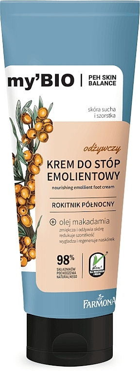 Foot Cream 'Northern Sea Buckthorn' - Farmona My'bio ourishing Moisturizing Foot Cream Northern Sea Buckthorn — photo N1