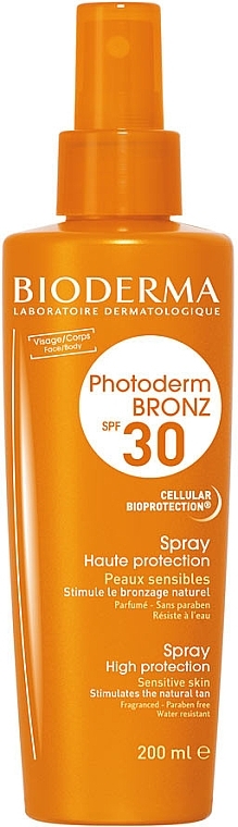 Sensitive Skin Sunscreen Spray - Bioderma Photoderm Bronz SPF30 Protection Spray — photo N4