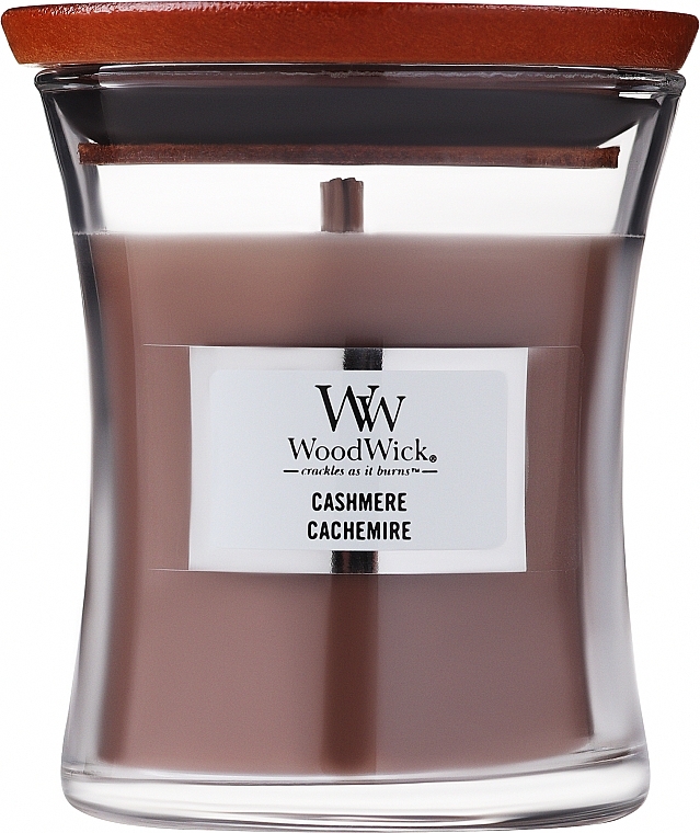 Scented Candle in Glass - Woodwick Cashmere Scented Candle — photo N1