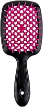 Hairbrush, fuchsia with black - Janeke Small Superbrush — photo N3