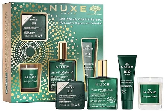 Set - Nuxe The Certified Organic Cares 2022 Set (soap/100g + oil/100ml + gel/50ml + candle/70g) — photo N2