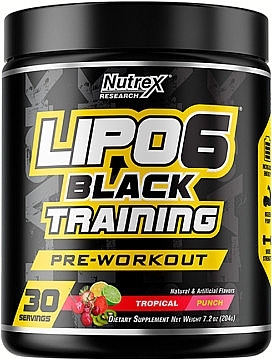 Tropical Punch Pre-Workout Complex - Nutrex Lipo-6 Black Training Pre-Workout Tropical Punch — photo N1