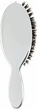 Hairbrush, 21M, Silver - Jäneke Hairbrush with Natural Bristles and Nylon Reinforcement — photo N2