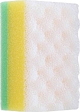 Rectangular Bath Sponge, green-yellow-white - Ewimark — photo N1