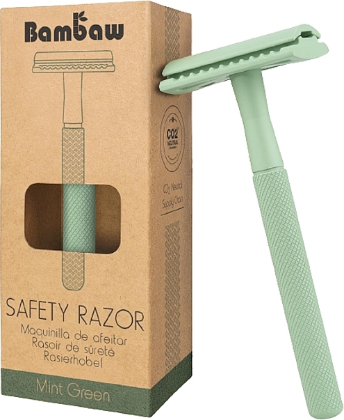 Razor with Refill Blade - Bambaw Safety Razor Mint Green — photo N1