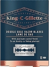 Fragrances, Perfumes, Cosmetics Double-Sided Shaving Blades with Platinum Coating, 10 pcs - Gillette King C. Gillette Double Edge Razors