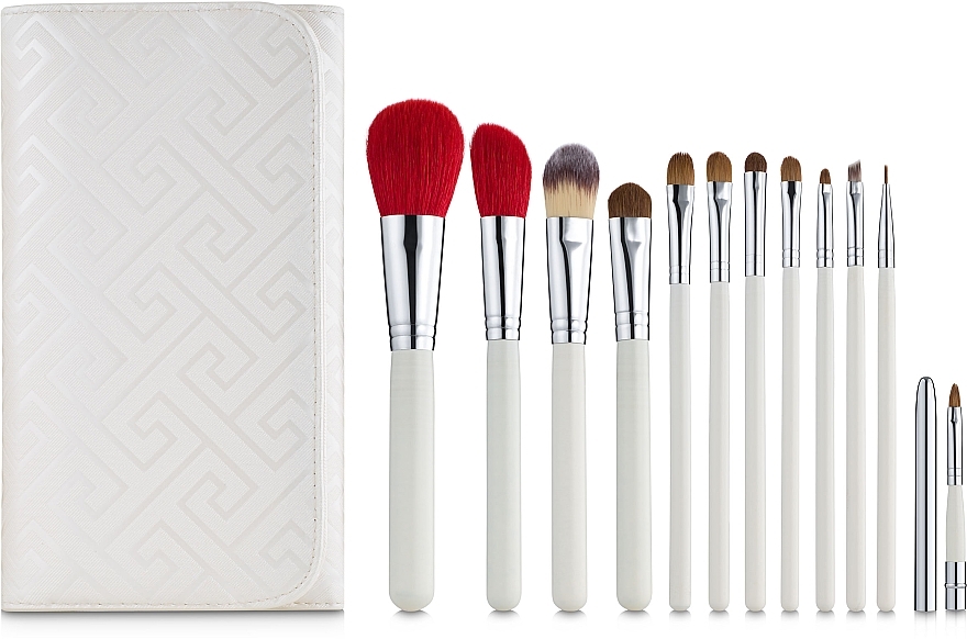 Makeup Brush Set, 12 pcs, white case, WHITE12 - Make Up Me — photo N4