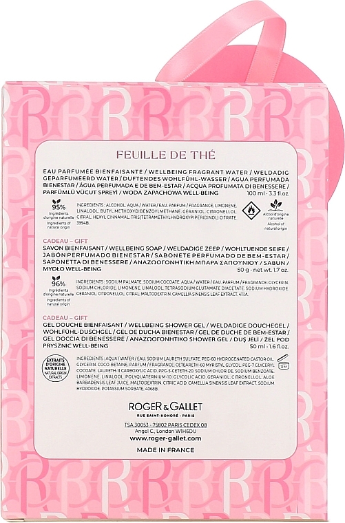 Roger&Gallet Feuille de The - Set (aroma/water/100ml + sh/gel/50ml + soap/50g) — photo N3