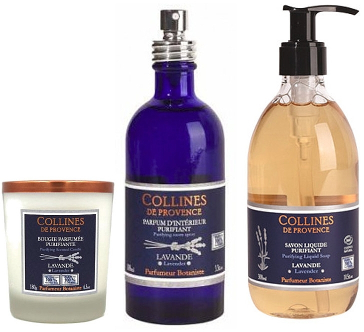 Set - Collines De Provence Natural Lavender (soap/300ml + candle/180g + spray/100ml) — photo N2