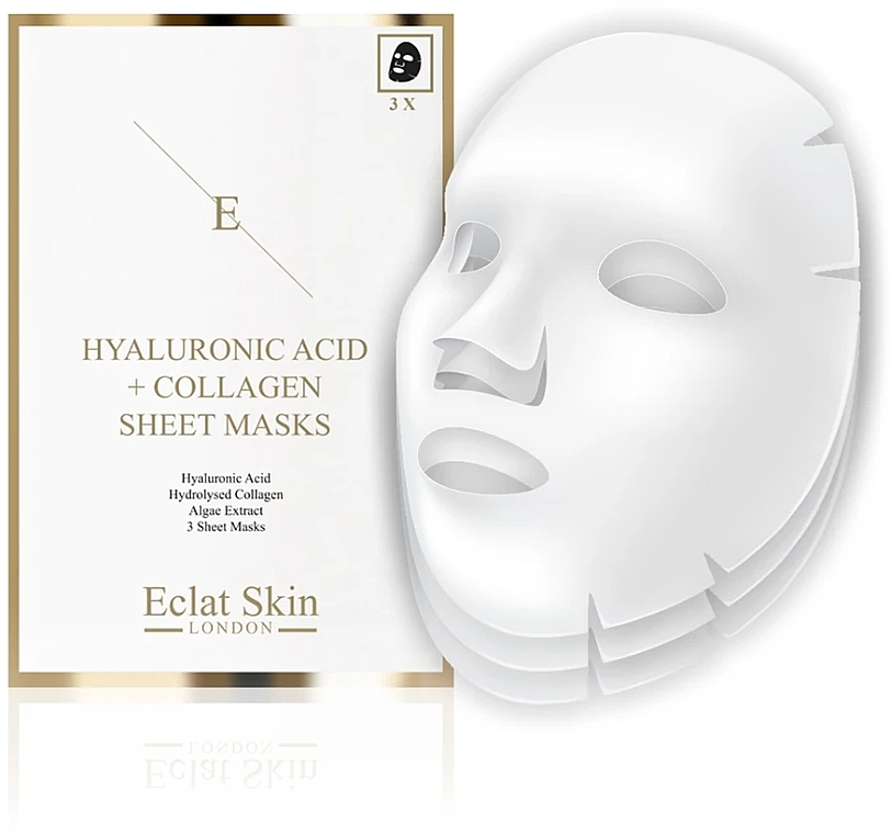 Set - Eclat Skin London Hyaluronic Acid & Collagen (f/mask/3x3pcs) — photo N2