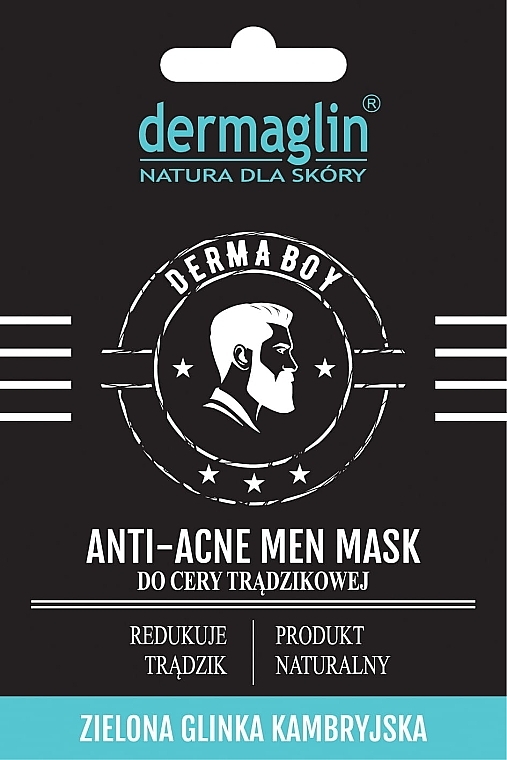 Men Face Mask "Anti-Acne" - Dermaglin Anti-Acne Men Mask — photo N1