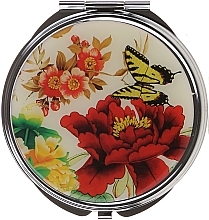 Fragrances, Perfumes, Cosmetics Cosmetic Mirror, "Butterflies" 85444, butterfly & red flowers - Top Choice