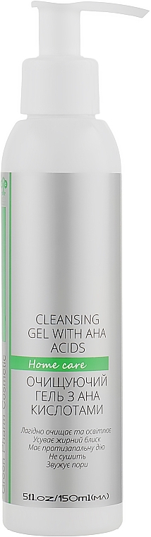 Cleansing Gel with AHA-Acids - Green Pharm Cosmetic Cleansing Gel With Aha Acids pH 4,0  — photo N2