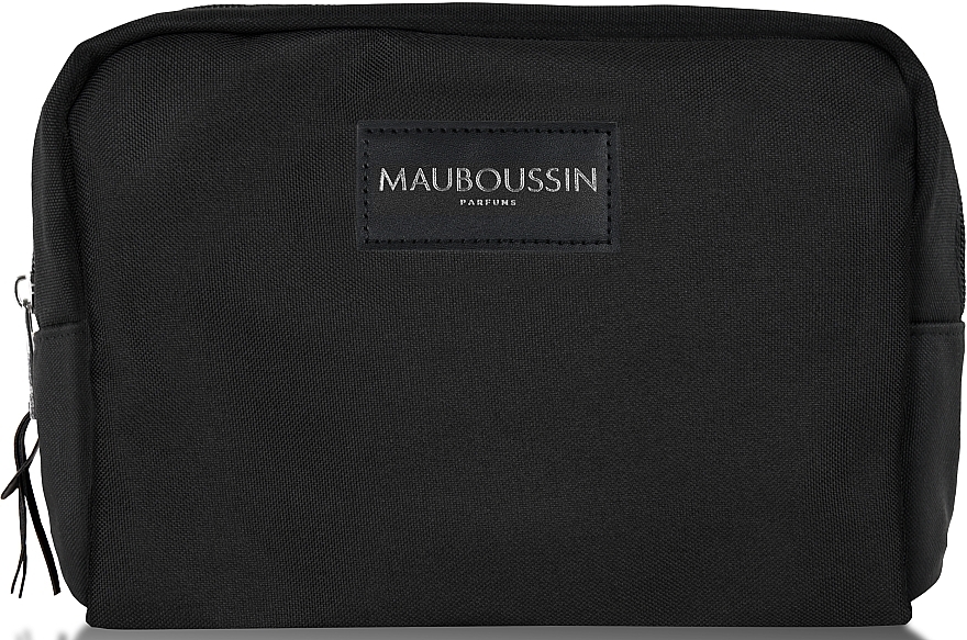 GIFT! Cosmetic Bag, black - Mauboussin Toiletry Pouch Mauboussin Silver Logo — photo N1
