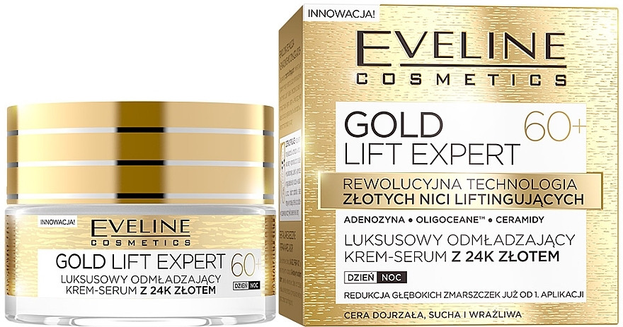 Multi-Nourishing Cream 60+ - Eveline Cosmetics Gold Lift Expert — photo N2