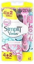 Fragrances, Perfumes, Cosmetics Disposable Razor Set, 4+2 pcs - Gillette Simply Venus 3