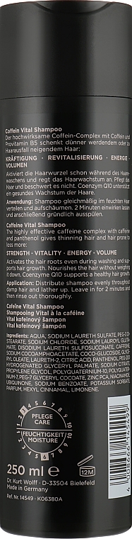 Caffeine Vitamin Shampoo - Alcina It's Never Too Late Coffein Vital Shampoo — photo N2
