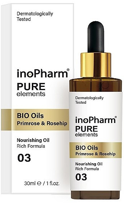 Face & Neck Serum - InoPharm Pure Elements BIO Oils Primrose & Rosehip — photo N3