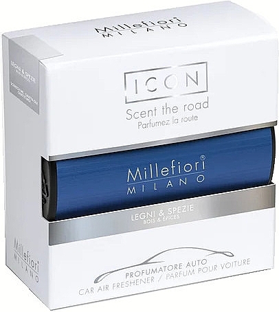 Car Perfume - Millefiori Milano Icon Car Air Freshener Blue Classic Legni & Spezie — photo N4