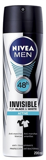 Spray Deodorant - NIVEA MEN Invisible for Black & White Active — photo N2