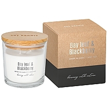 Fragrances, Perfumes, Cosmetics Leaf & Blackberry Scented Candle in Glass - Bispol Bay Leaf & Blackberry