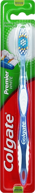 Toothbrush "Premier" Medium #1, dark blue - Colgate Premier Medium Toothbrush — photo N1