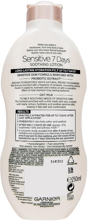 Oat Milk Body Lotion - Garnier Body Sensitive 7 Days Soothing Body Lotion — photo N2