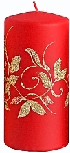 Fragrances, Perfumes, Cosmetics Decorative Candle, red, 7x14 cm - Artman Amelia