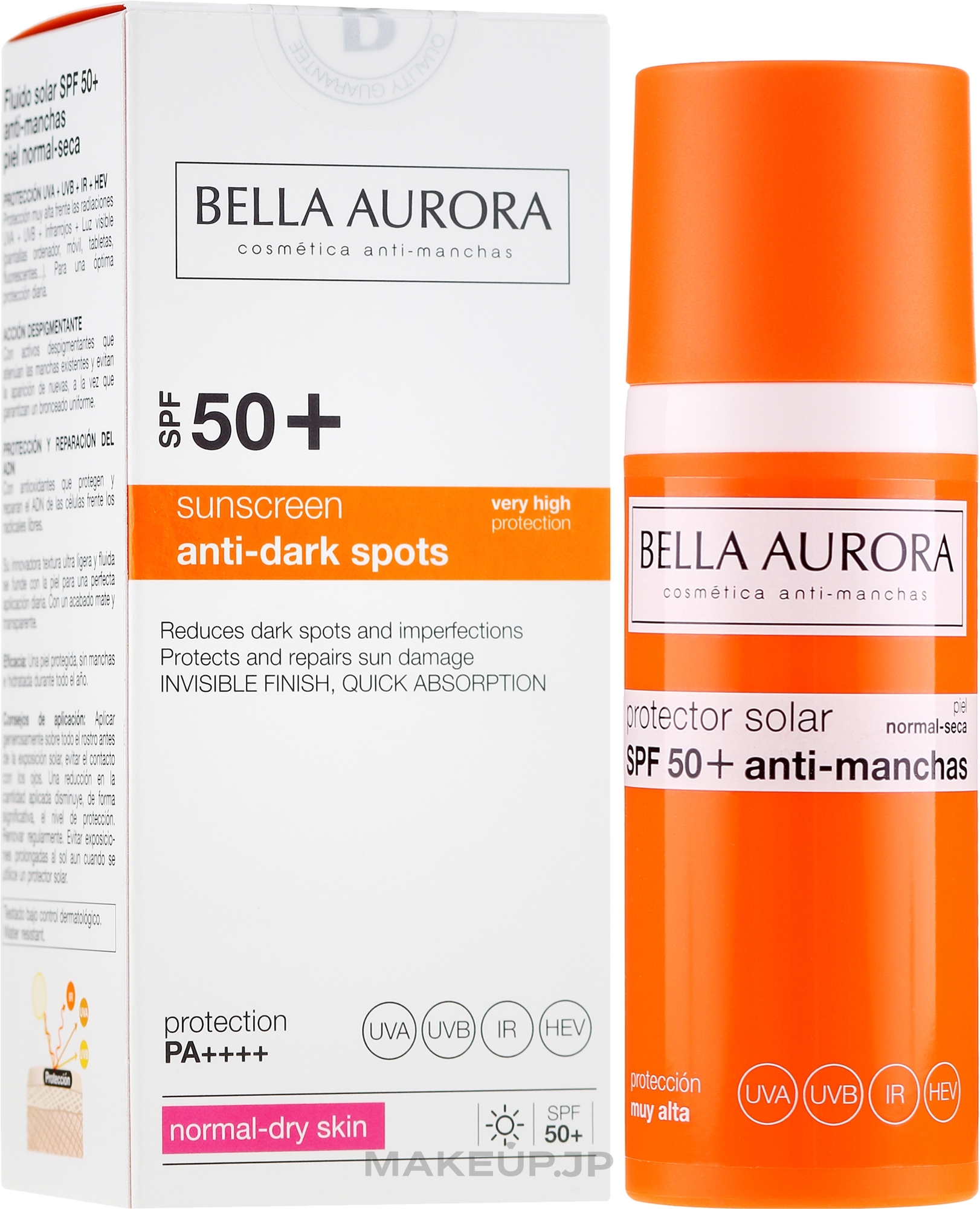 Facial Sunscreen Fluid - Bella Aurora Anti-Manchas Treatment SPF50+ — photo 50 ml