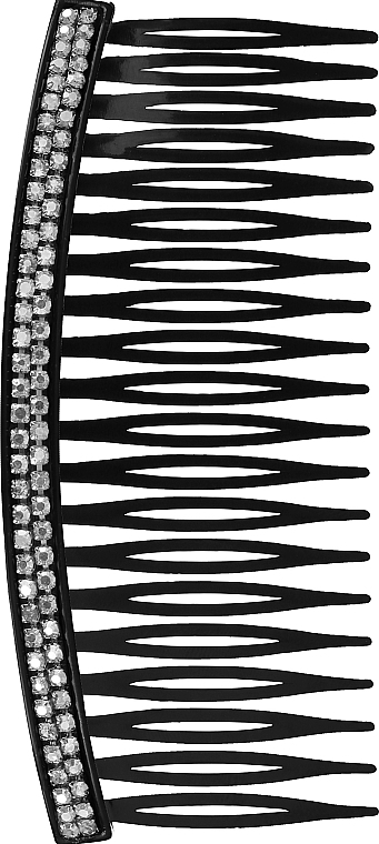 Decorative Hair Comb, black with silver pebbles - Donegal — photo N1