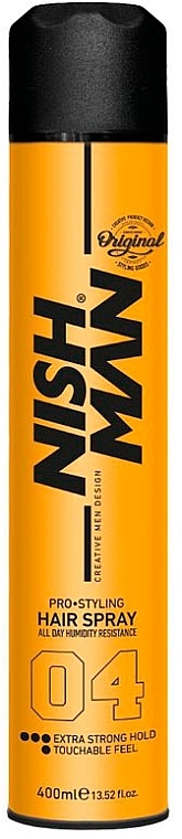 Extra Strong Hold Hair Spray - Nishman Hair Spray Extra Strong №04 — photo N1