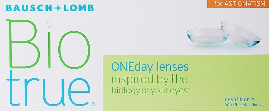 One-Day Contact Lenses for Astigmatism Correction, SPH +1.25 CYL -1.25 AX 020, 30 pcs. - Bausch & Lomb Biotrue ONEday for Astigmatism — photo N7