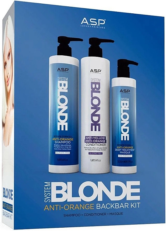 Set - Affinage System Blonde Anti-Orange Back Bar Kit (shm/1000ml+cond/1000ml+mask/500ml) — photo N1