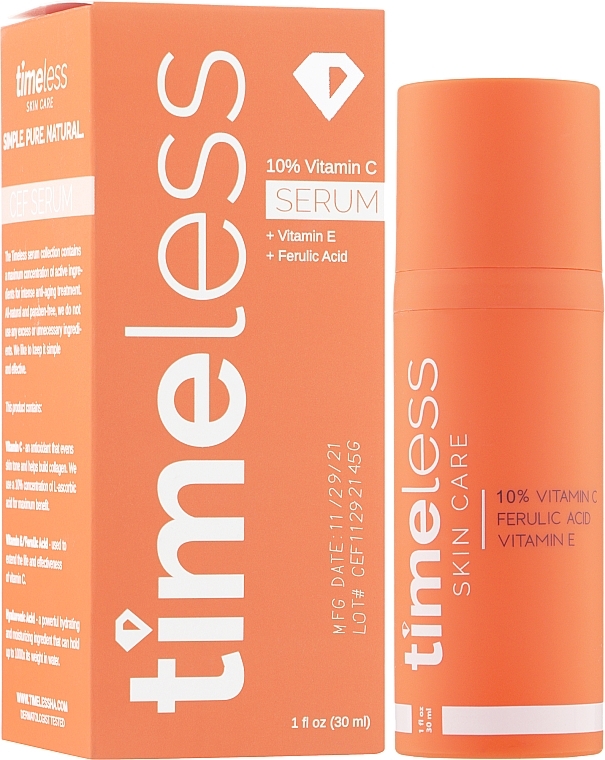 Vitamin C & E and Ferulic Acid Serum - Timeless Skin Care 10% Vitamin C + E Ferulic Acid Serum — photo N70