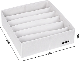 Storage Organiser with 6 Compartments 'Home', white 30x30x10 cm - MAKEUP Drawer Underwear Organizer White — photo N5