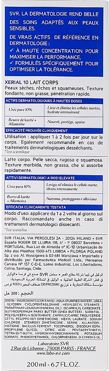 Cosmetic Body Milk "Xerial 10. 24H Moisturizing & Comfort" for Dry Skin - SVR Xerial 10 Lait Corps  — photo N3
