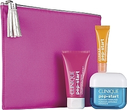 Fragrances, Perfumes, Cosmetics Set - Clinique Pep-Start Pep It Up Kit (cr/50ml + cleanser/30ml + eye/cr/7ml + bag)