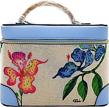 Fragrances, Perfumes, Cosmetics Cosmetic Bag, beige-blue with flowers - Estee Lauder rToledo