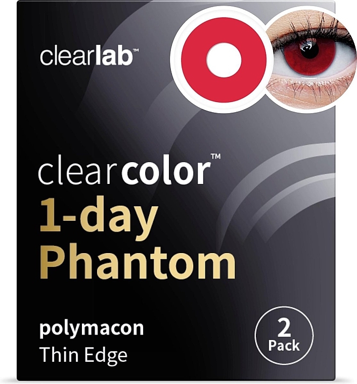 One-Day Color Contact Lenses 'Red Vampire', 2 pieces - Clearlab ClearColor 1-Day Phantom — photo N1