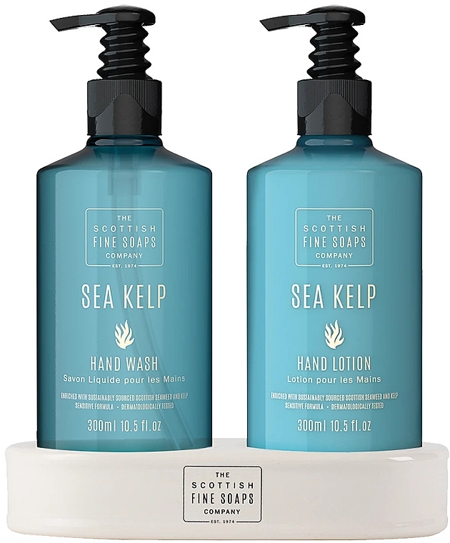 Set - Scottish Fine Soaps Sea Kelp Set Recycled Bottles (liq/soap/300ml + h/lot/300ml) — photo N1