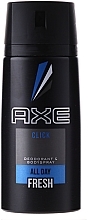 Fragrances, Perfumes, Cosmetics Men Click Anti-Perspirant Aerosol - Axe Deodorant Bodyspray Click