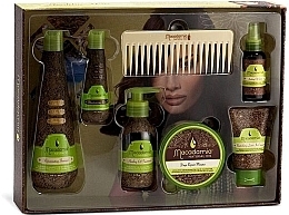 Fragrances, Perfumes, Cosmetics Set - Macadamia Natural Oil (shm/300ml + cond/60ml + means/125ml + mask/250ml + spr/60ml + cond/60ml + brush)