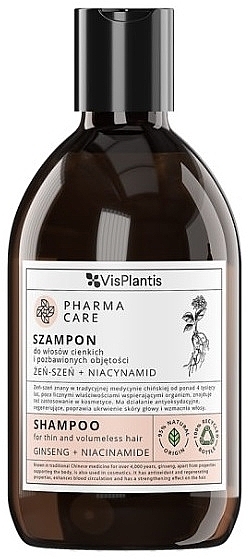 Ginseng+Niacinamide Shampoo for Thin Hair - Vis Plantis Pharma Care Ginseng + Niacinamide Shampoo — photo N1