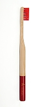 Fragrances, Perfumes, Cosmetics Medium Bamboo Toothbrush, red - Biomika Natural Bamboo Toothbrush