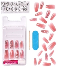 False Nails with Glue Set 'Ballerina' - Kiss Nails Jelly Fantasy — photo N2